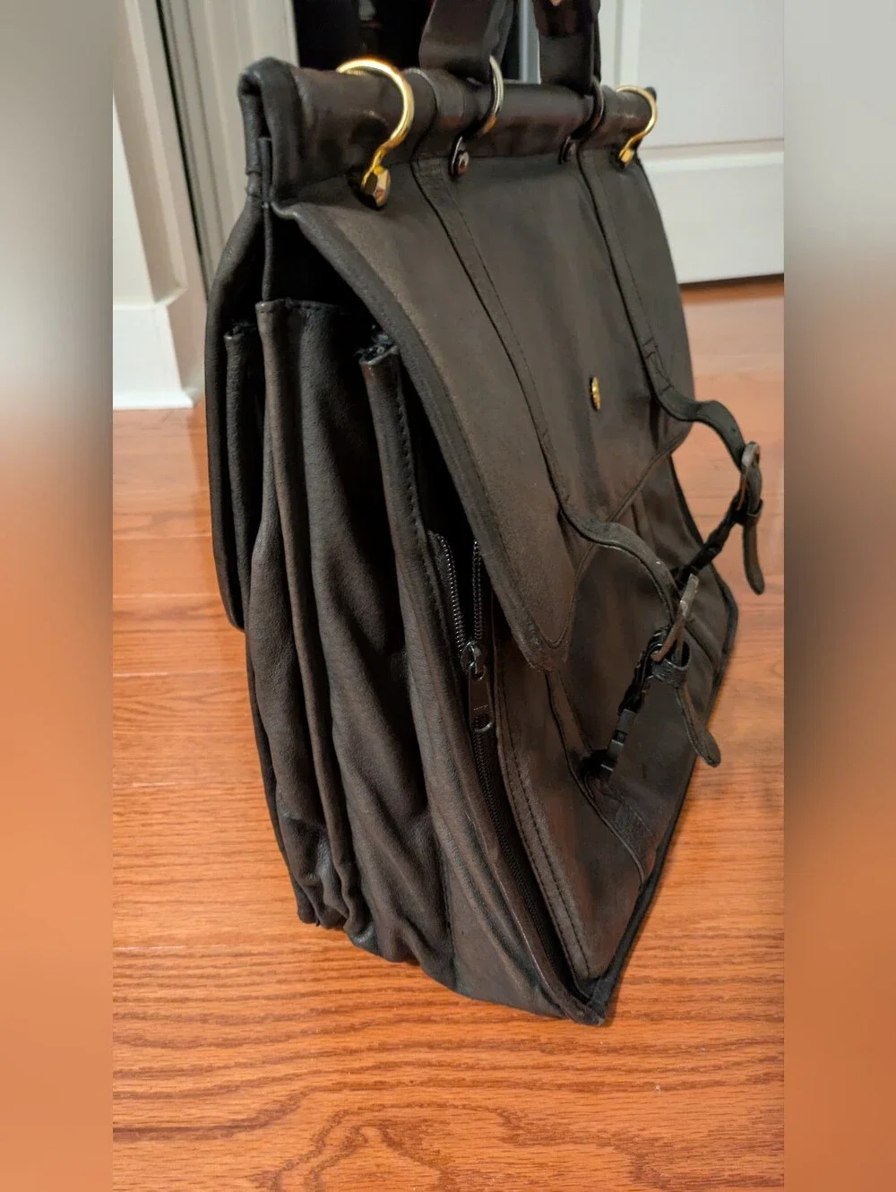 Classic Black Leather Briefcase - Men Bags